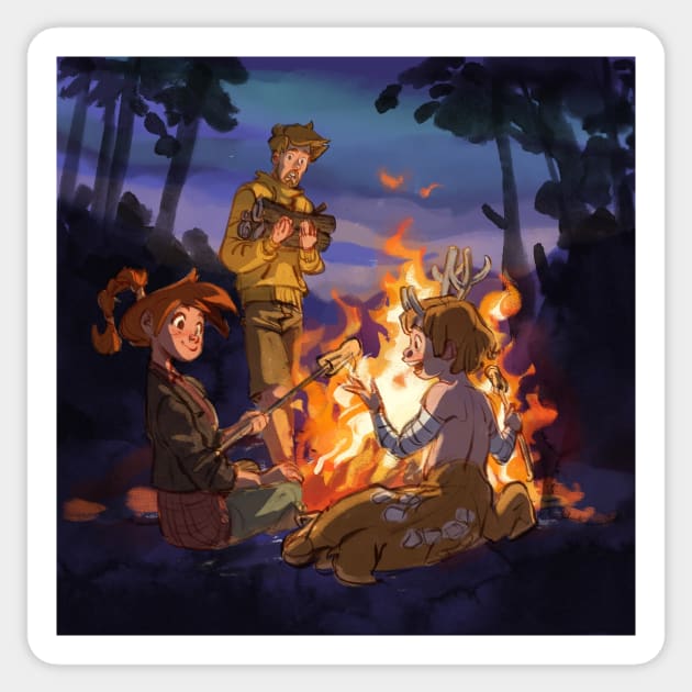 Campfire Sticker by schmoedraws